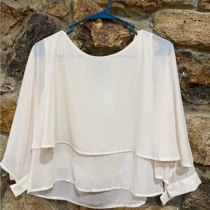 Forever 21 Cream Layered Blouse